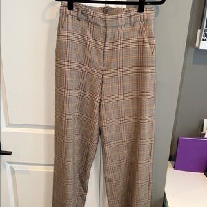 Womans Plaid Tan Pants